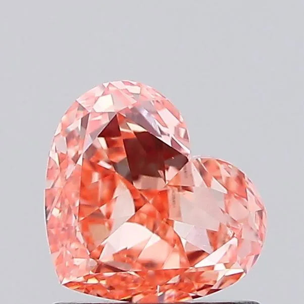 1.00ct Heart Lab Grown Diamond (Colour Fancy Intense Pink Orange, Clarity VS1, IGI Certified)
