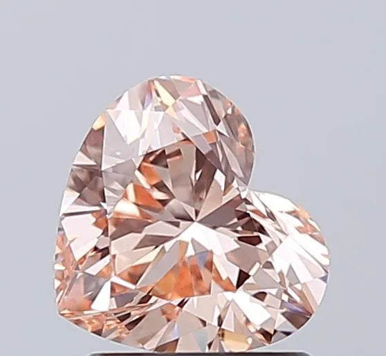 1.10ct Heart Lab Grown Diamond (Colour Fancy Orange, Clarity VS1, IGI Certified)