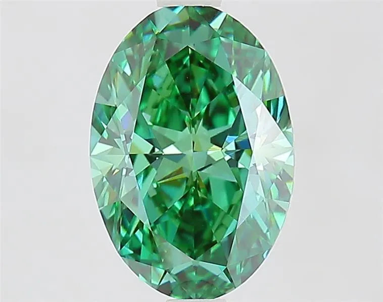2.02ct Oval Lab Grown Diamond (Colour Fancy Vivid Green, Clarity VS1, IGI Certified)