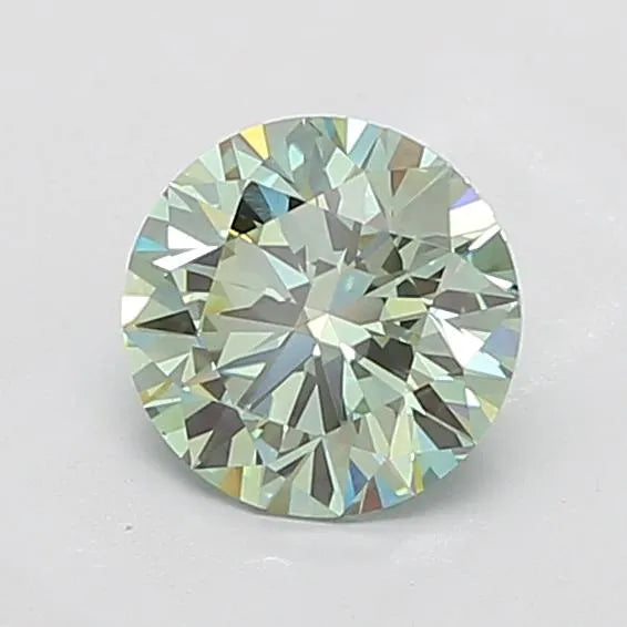 2.03ct Round Lab Grown Diamond (Colour Fancy Vivid Green, Clarity VVS2, Cut ID, IGI Certified)
