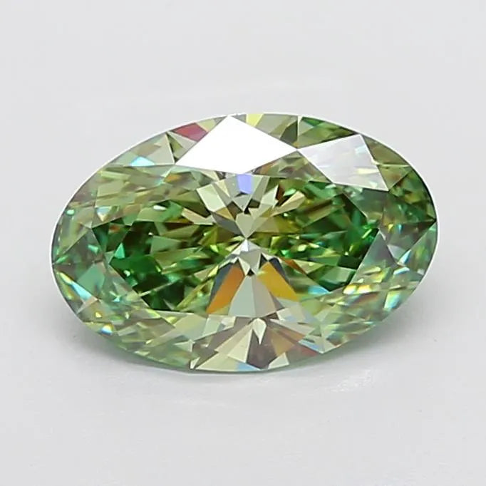 3.00ct Oval Lab Grown Diamond (Colour Fancy Intense Green, Clarity VVS1, IGI Certified)