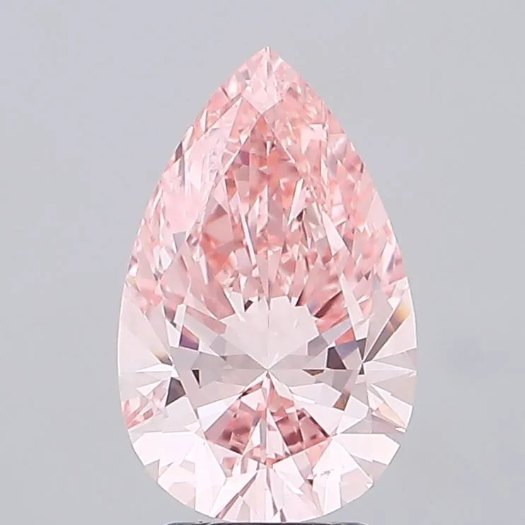 3.40ct Pear Lab Grown Diamond (Colour Fancy Vivid Pink, Clarity VVS2, IGI Certified)