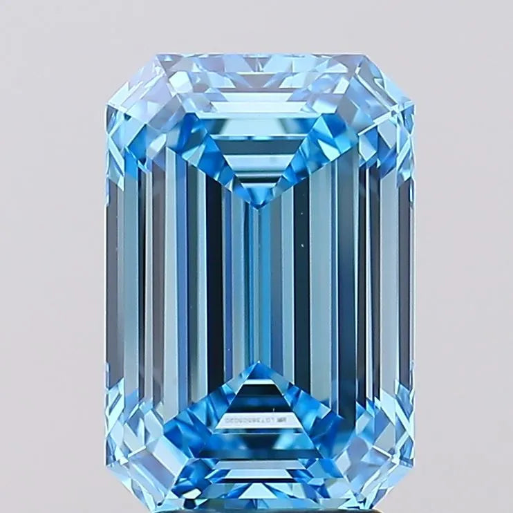 4.02ct Emerald Lab Grown Diamond (Colour Fancy Vivid Blue, Clarity VVS1, IGI Certified)
